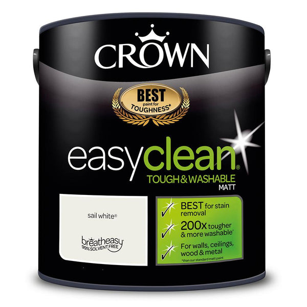 Crown Easyclean Matt Emulsion Paint | Sail White - Choice Stores