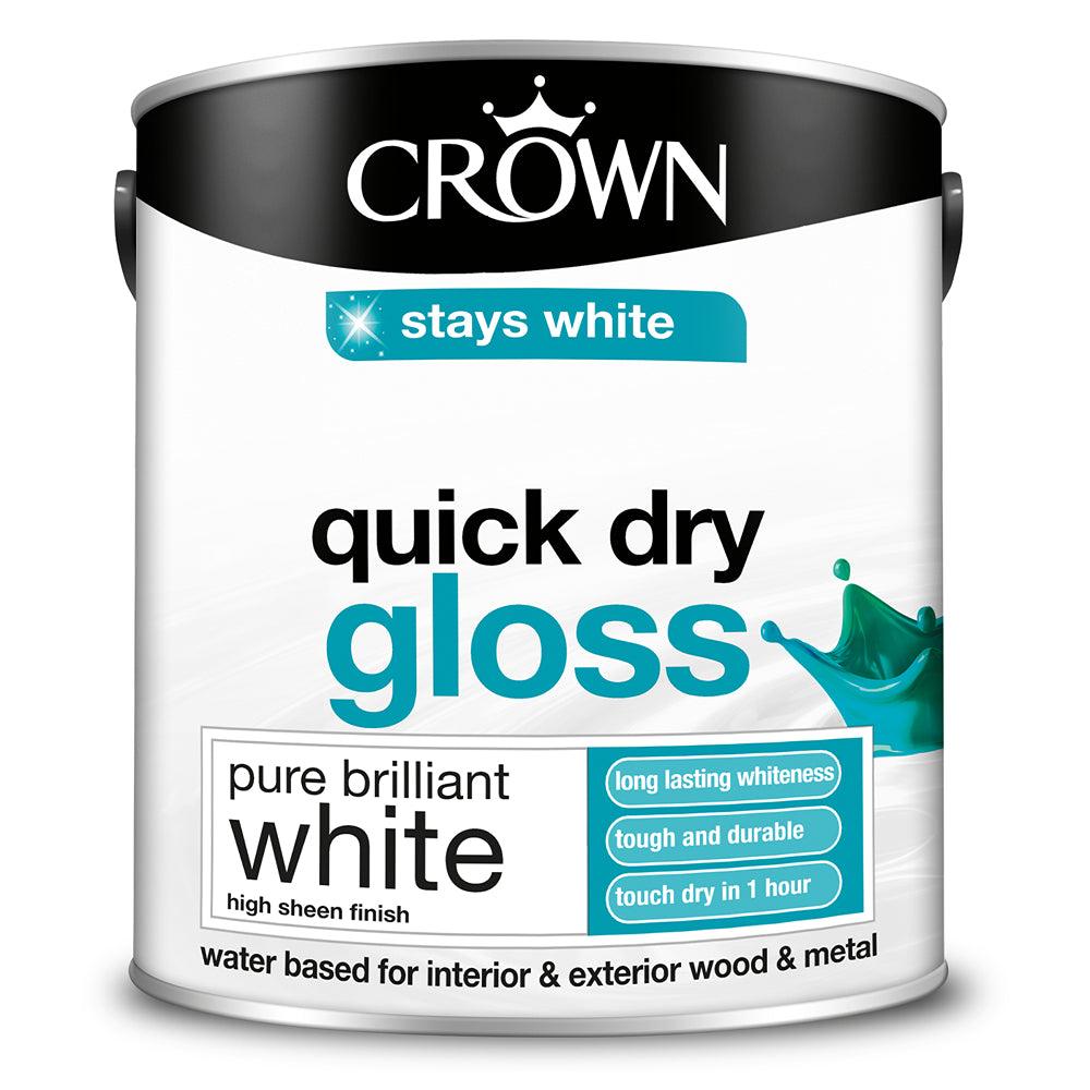 Crown Quick Dry Gloss Paint | Pure Brilliant White - Choice Stores