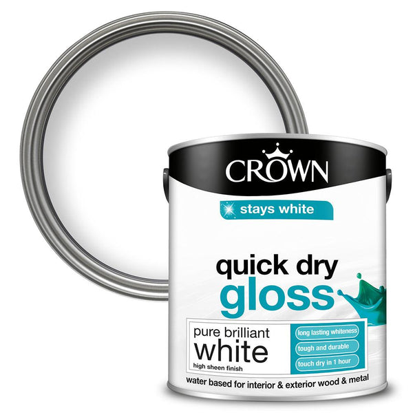 Crown Quick Dry Gloss Paint | Pure Brilliant White - Choice Stores