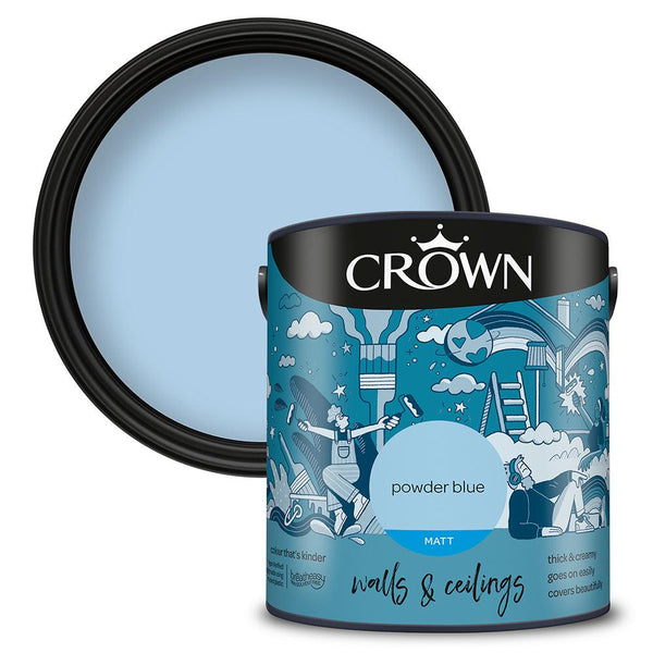 Crown Walls & Ceilings Matt Emulsion | Poweder Blue - Choice Stores