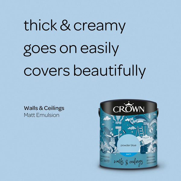 Crown Walls & Ceilings Matt Emulsion | Poweder Blue - Choice Stores