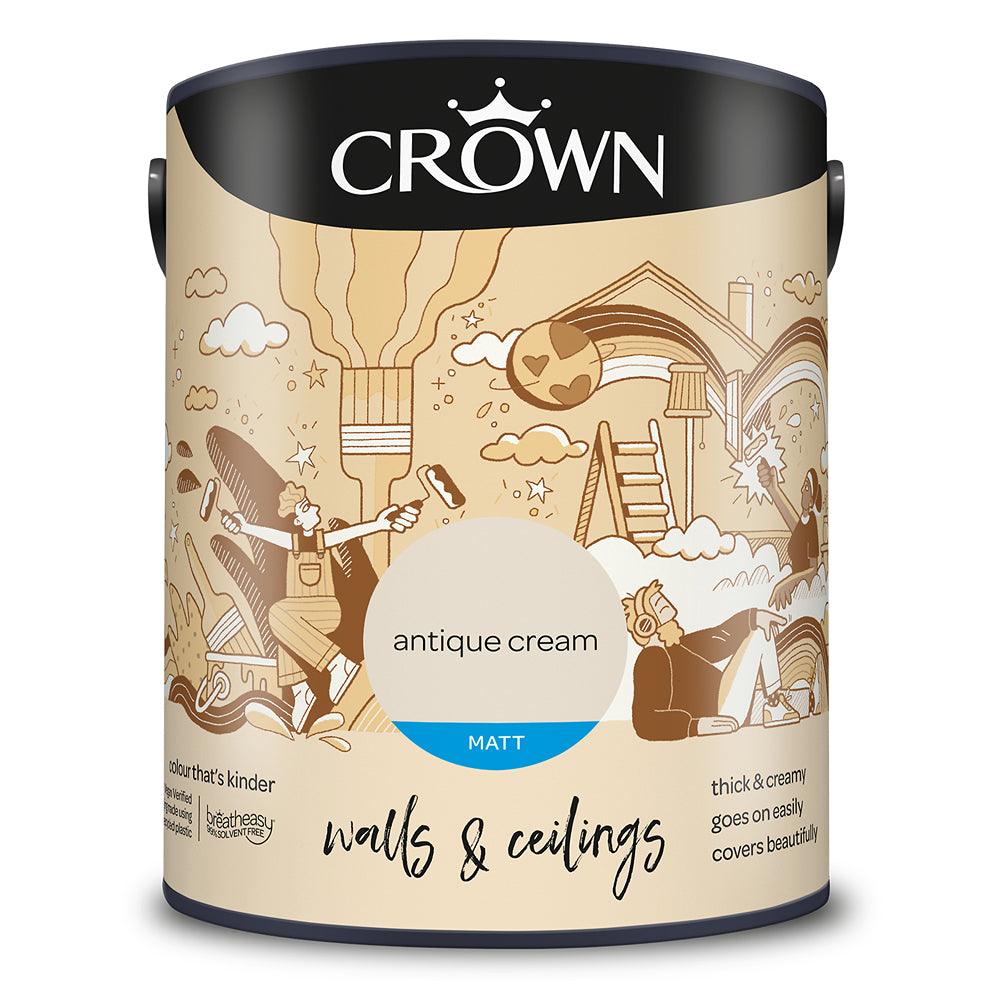 Crown Walls & Ceilings Matt Emulsion Paint | Antique Cream - Choice Stores