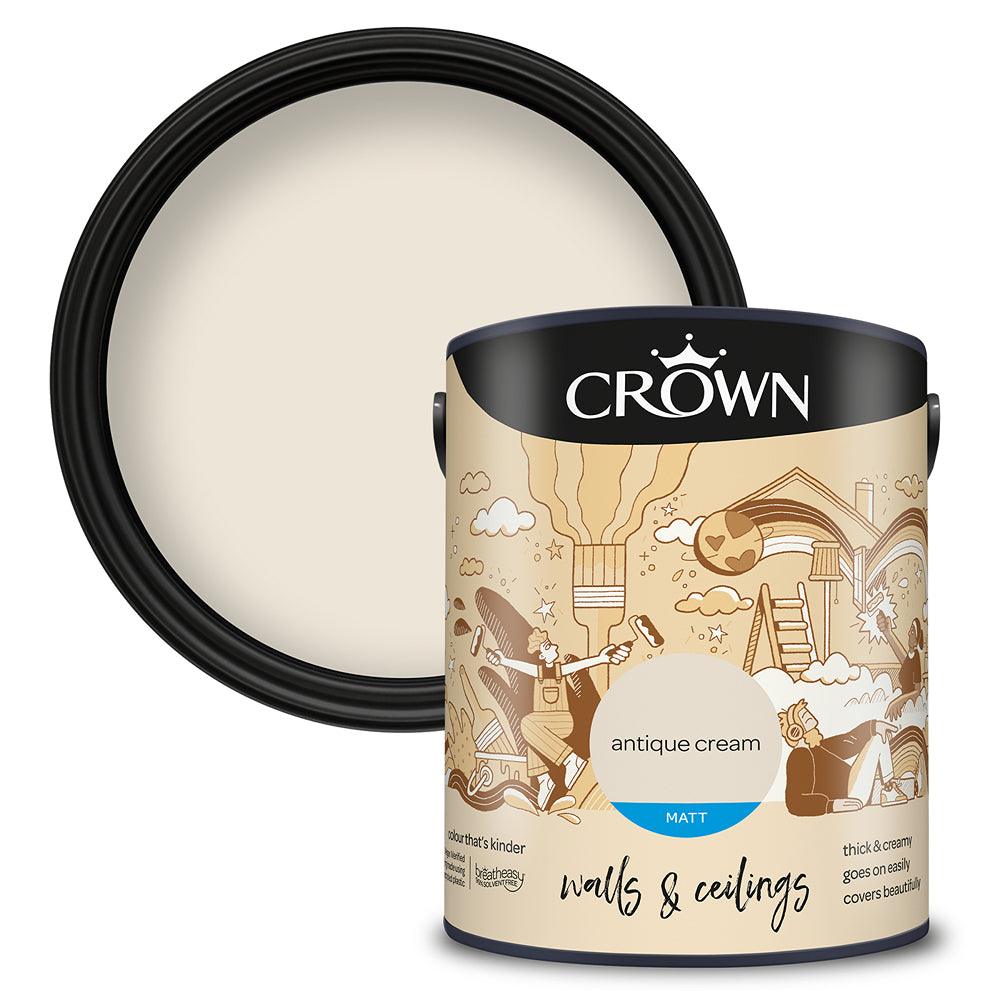 Crown Walls & Ceilings Matt Emulsion Paint | Antique Cream - Choice Stores