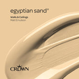 Crown Walls & Ceilings Matt Emulsion Paint | Egyptian Sand | 40ml Tester - Choice Stores