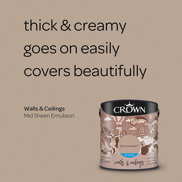 Crown Walls & Ceilings Mid Sheen Emulsion Paint | Picnic Basket - Choice Stores