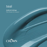 Crown Walls & Ceilings Mid Sheen Emulsion Paint | Teal - Choice Stores