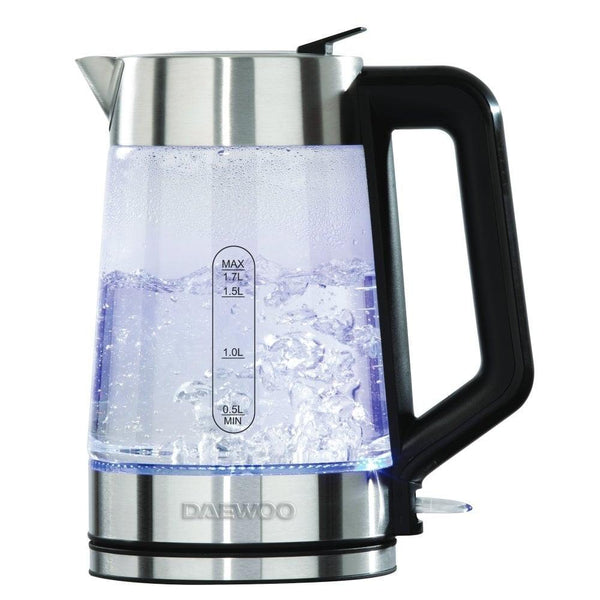 Daewoo Easy Fill LED Illuminating Glass Kettle | 1.7L - Choice Stores