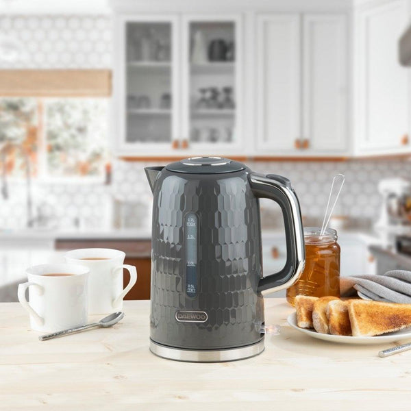 Daewoo Grey Honeycomb Kettle | 1.7L - Choice Stores