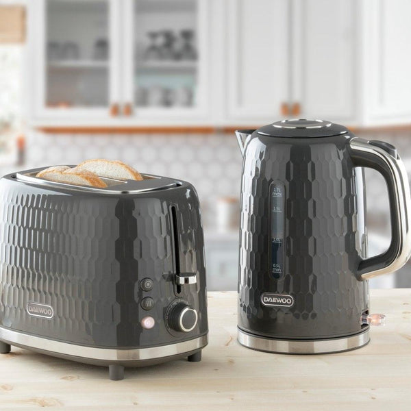 Daewoo Grey Honeycomb Kettle | 1.7L - Choice Stores