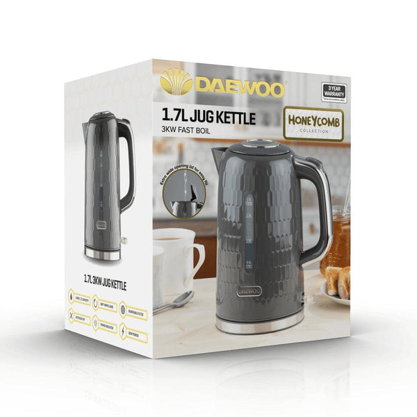 Daewoo Grey Honeycomb Kettle | 1.7L - Choice Stores