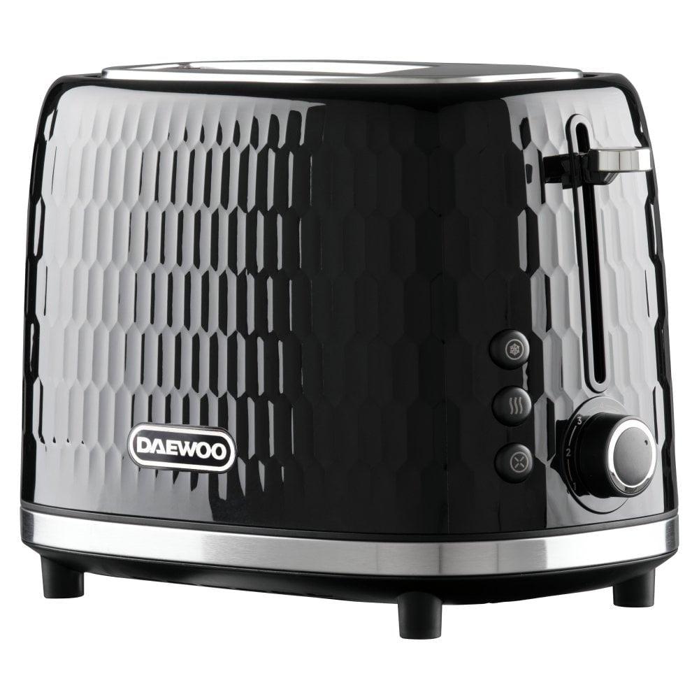 Daewoo Honeycomb Black 2 Slice Toaster - Choice Stores