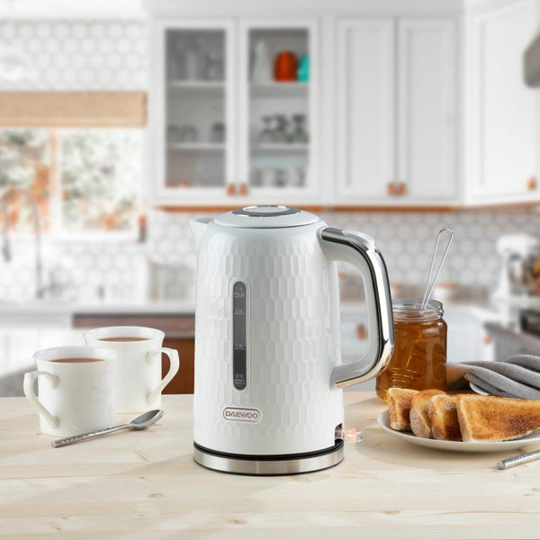 Daewoo White Honeycomb Kettle | 1.7L - Choice Stores