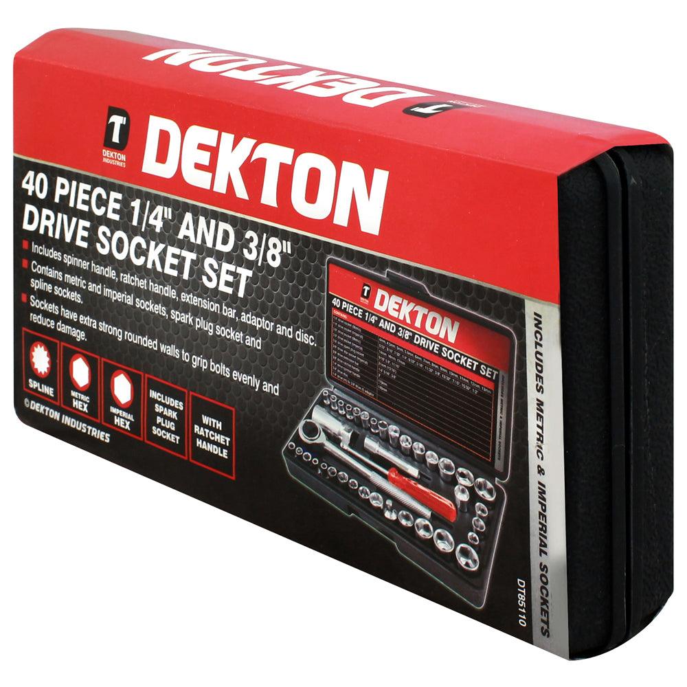 Dekton 1/4in & 3/8in Drive Socket Set | 40 Piece Set - Choice Stores