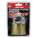 Dekton 60mm Titanium Plated Iron Padlock - Choice Stores