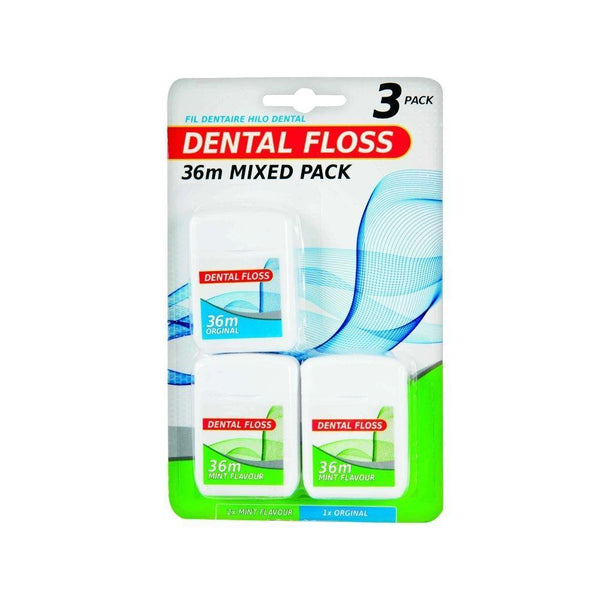 Dental Floss Mixed Pack 36m | 3 Pack - Choice Stores