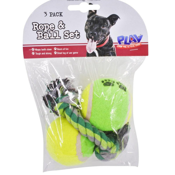 Dog Rope & Ball Set | Pack of 3 - Choice Stores