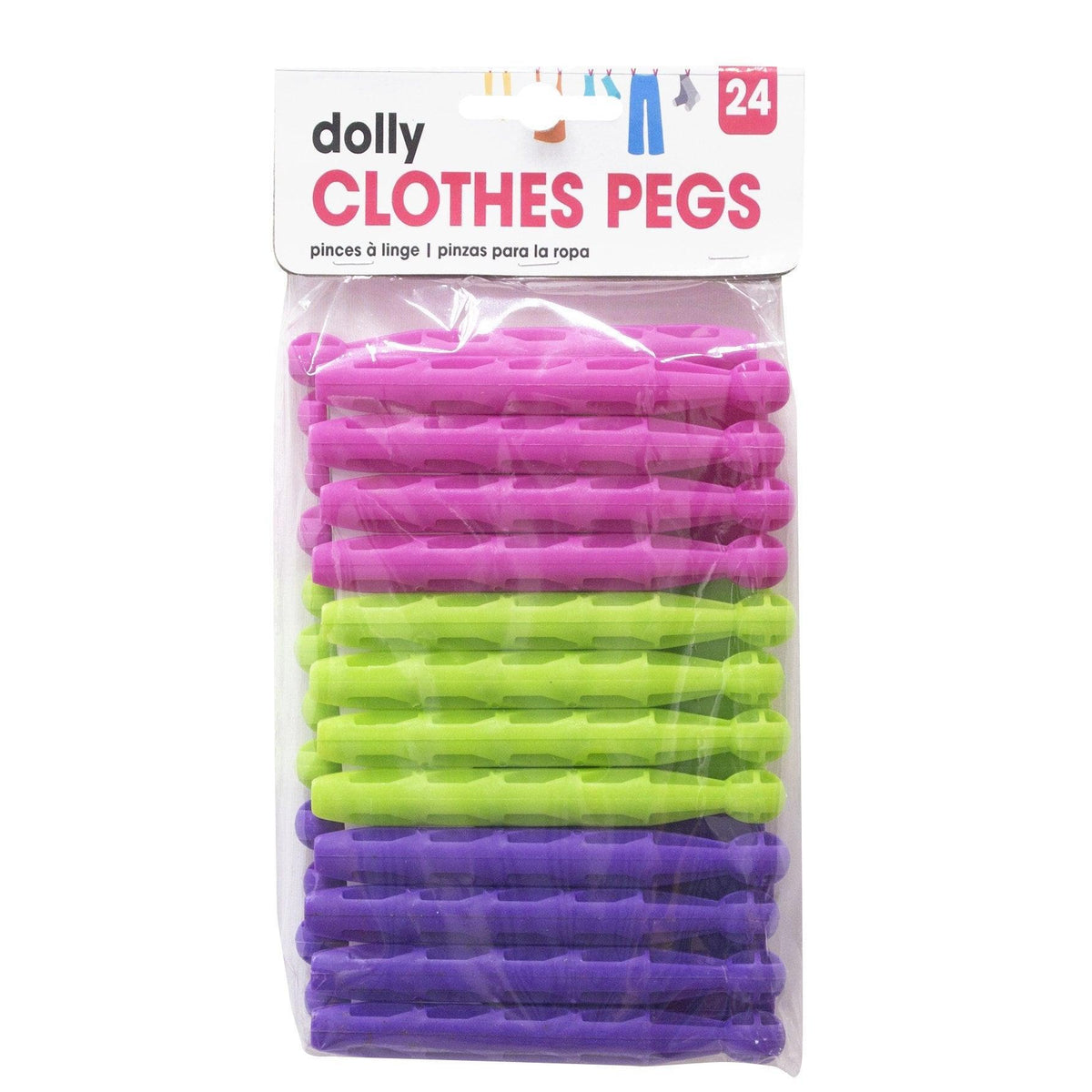 Dolly Plastic Clothes Pegs | Pack 24 - Choice Stores