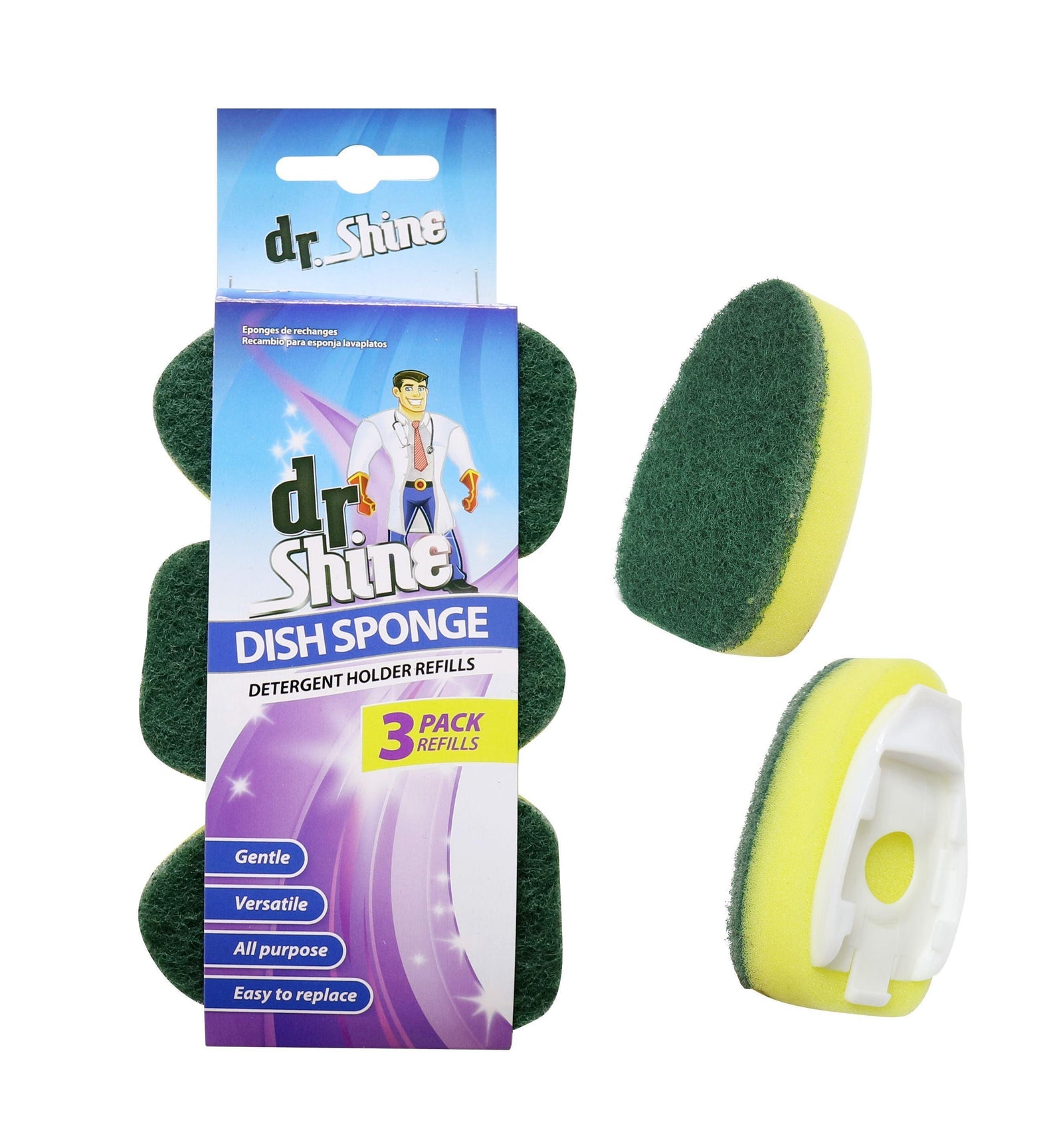 Spontex Dish Sponge Pack of 2 Cleaning and Suction in One Wash