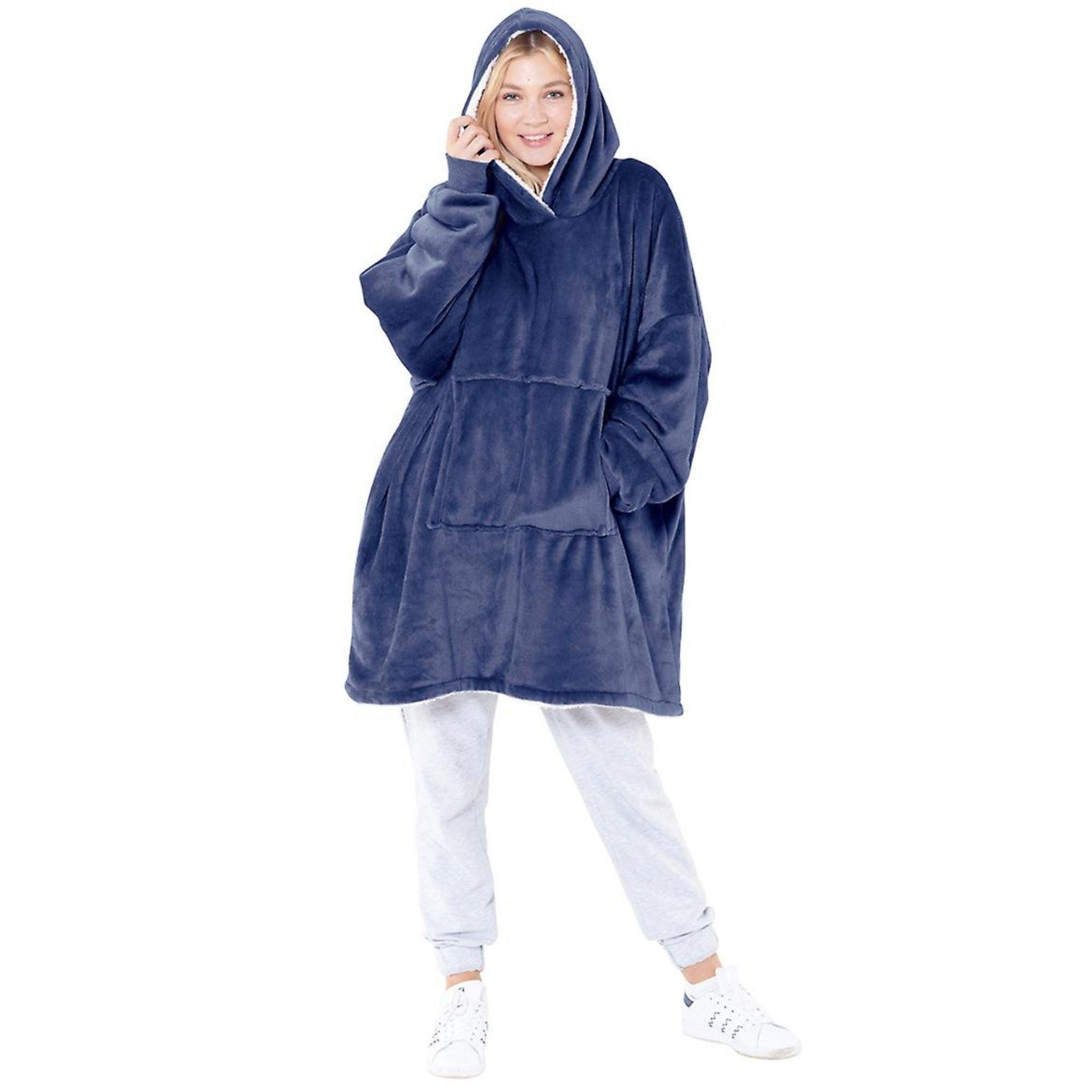 Oversized sherpa hoodie sweatshirt blanke sale