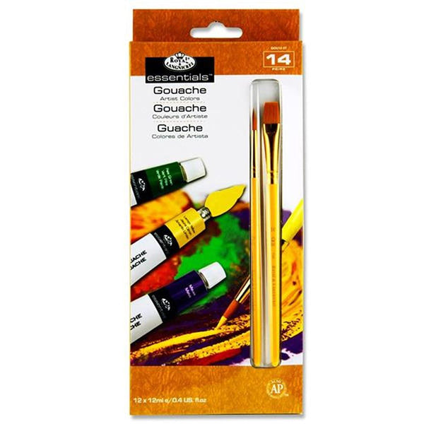 Essentials Gouache Atistist Box Paint & 2 Brushes | 12 x 12ml - Choice Stores