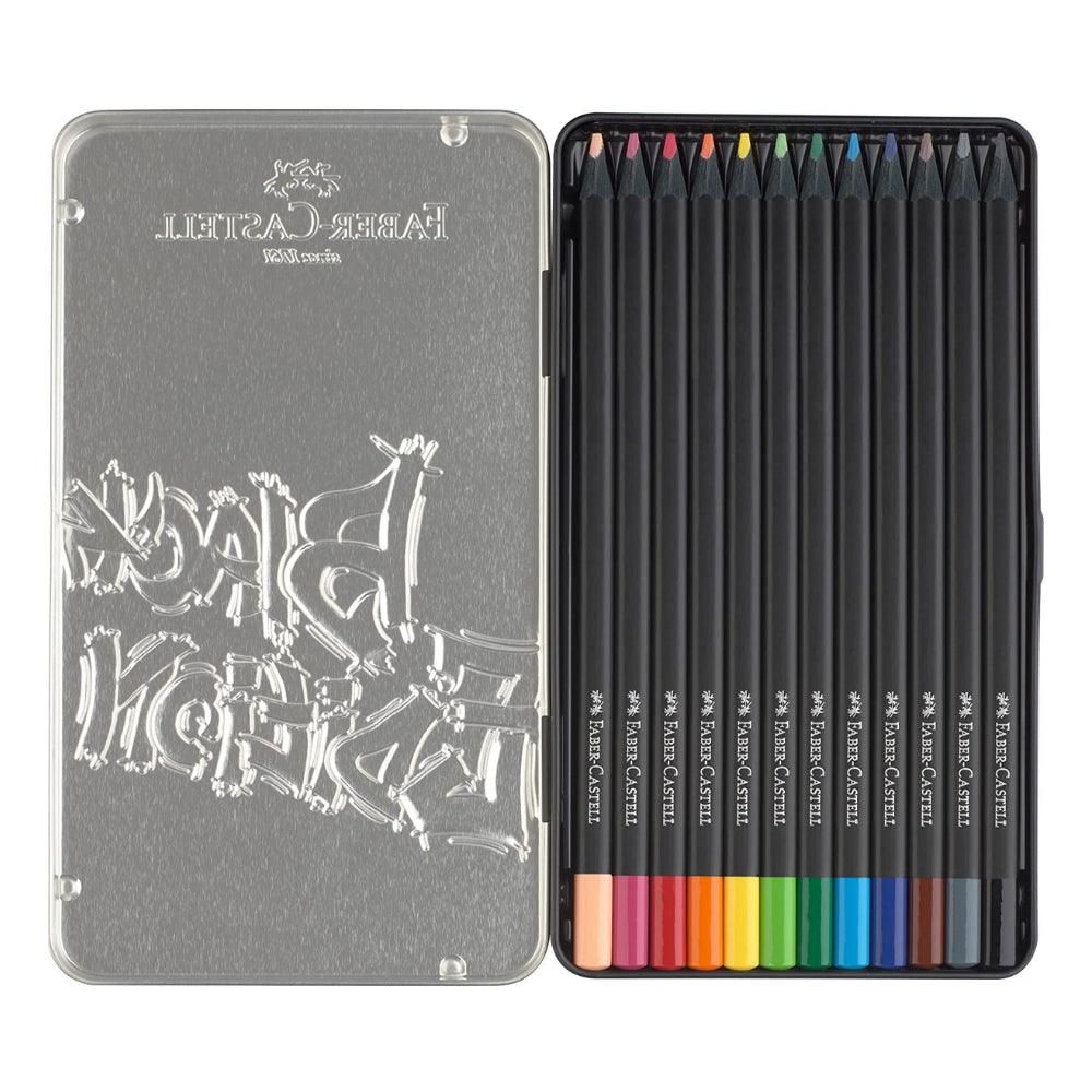 Faber Colour Pencils Black Edition Tin 12X - Choice Stores