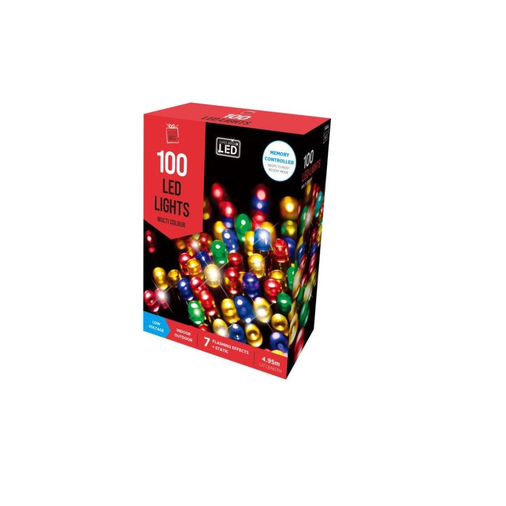 Festive Magic 100 Multicoloured LED Christmas Lights | 8 Functions - Choice Stores