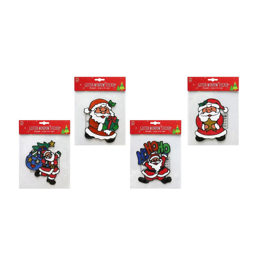 Festive Magic Classic Santa Glitter Window Sticker | 16.5cm - Choice Stores