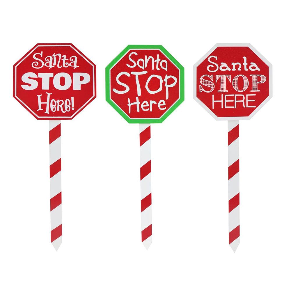 Festive Magic Santa Stop Here Garden Stake | 40cm - Choice Stores