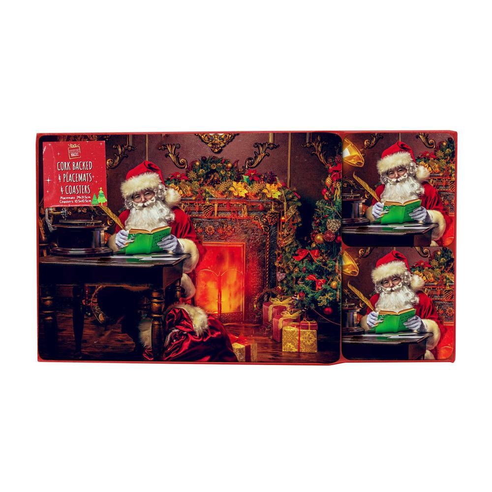 Festive Magic Traditional Santa Placemat & Coaster Set | Pack of 8 - Choice Stores