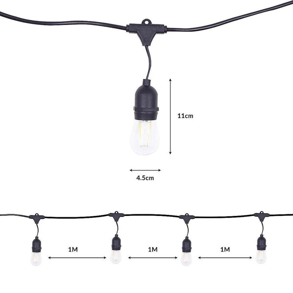 GardenKraft Garden E27 String Lights | 15 m - Choice Stores