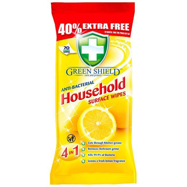 Greenshield Disinfectant Surface Wipes Lemon Fresh | Pack of 60 - Choice Stores