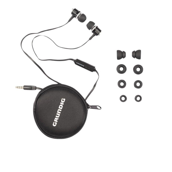 Grundig Metal Pro Bluetooth Stereo Black Earphones with Microphone - Choice Stores