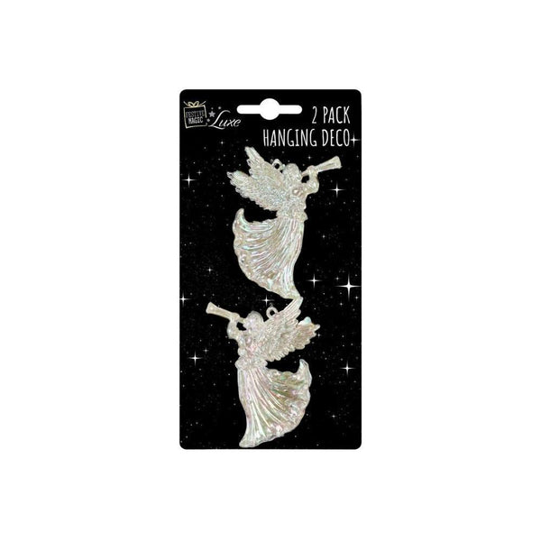 Hanging Iridescent Angels with trumpets | Pack of 2 - Choice Stores