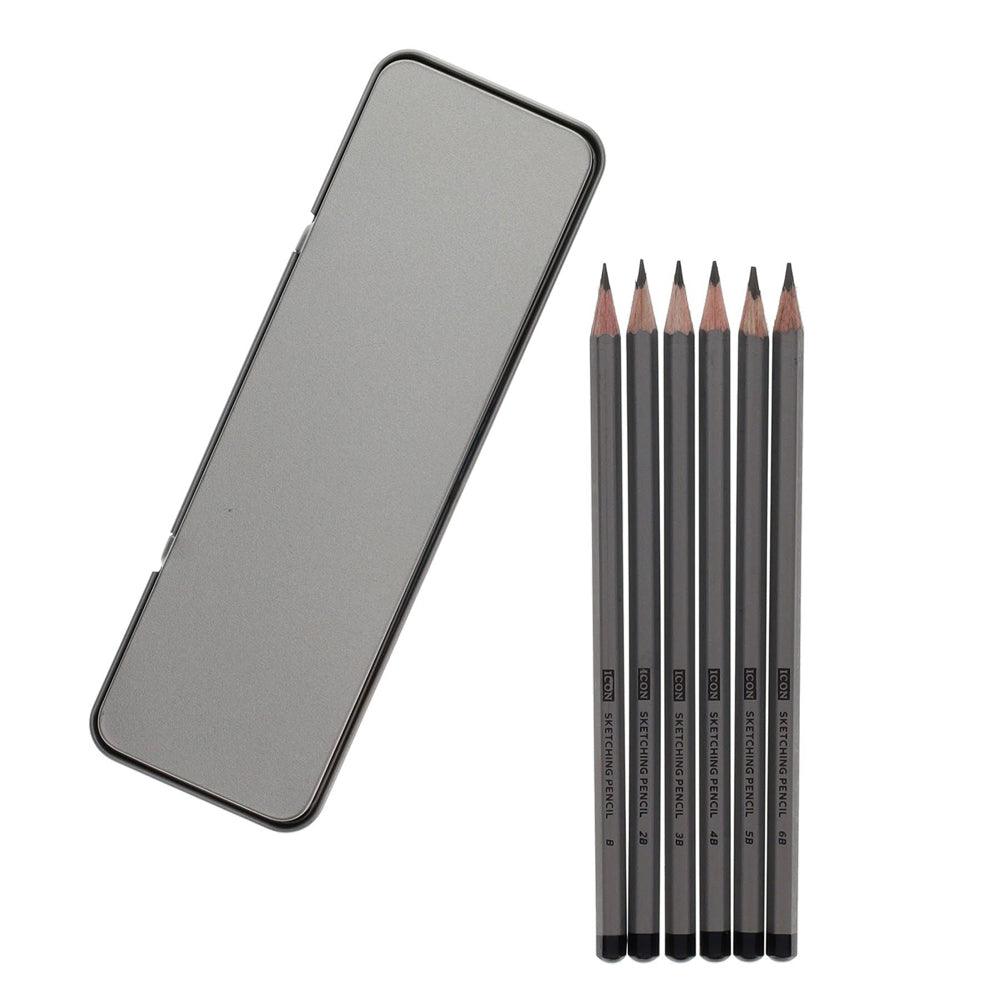 Icon Sketching Pencils B-6B Set | 6 Piece Set - Choice Stores