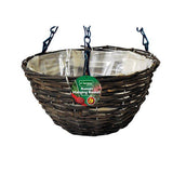 Kingfisher Dark Rattan Hanging Basket | 41cm (16