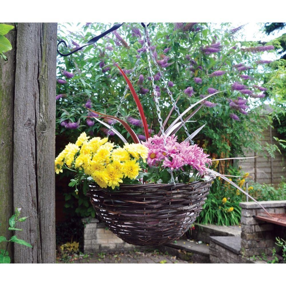 Kingfisher Dark Rattan Hanging Basket | 41cm (16") - Choice Stores