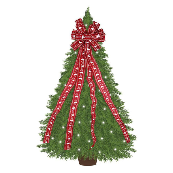 Large Red Merry Christmas Tree Topper Bow | 132cm - Choice Stores