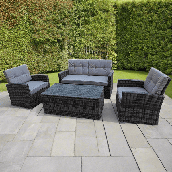 Lifestyle Living 4 Seater Dark Grey Rattan Sofa Set - Choice Stores