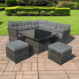 Lifestyle Living 6 Seater L Shape Grey Rattan Sofa Set - Choice Stores