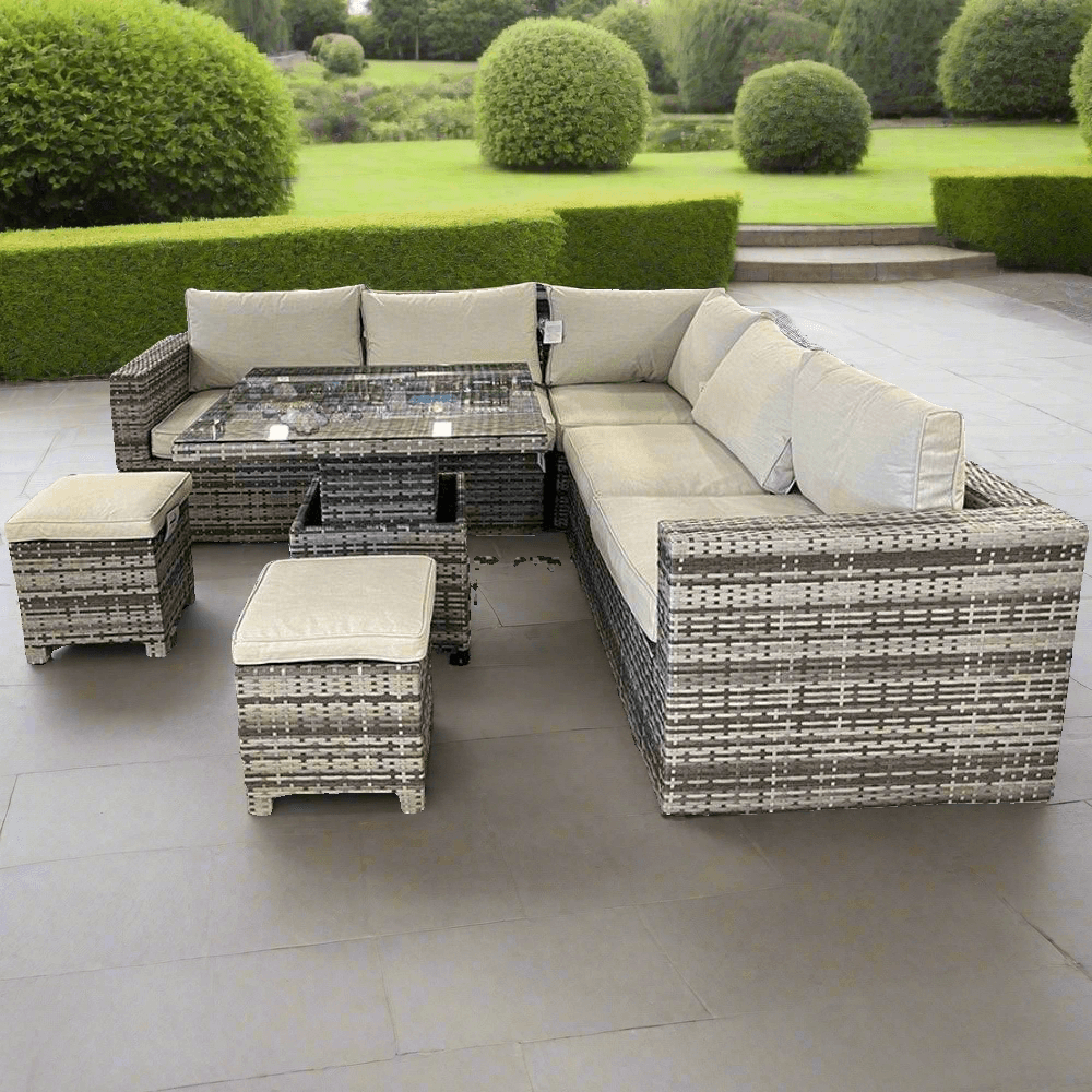 Lifestyle Living Alcamo 6 Seater Grey Rattan Sofa Set - Choice Stores