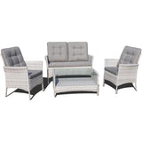 Lifestyle Living Atessa 4 Seater Grey Rattan Patio Conversation Set - Choice Stores