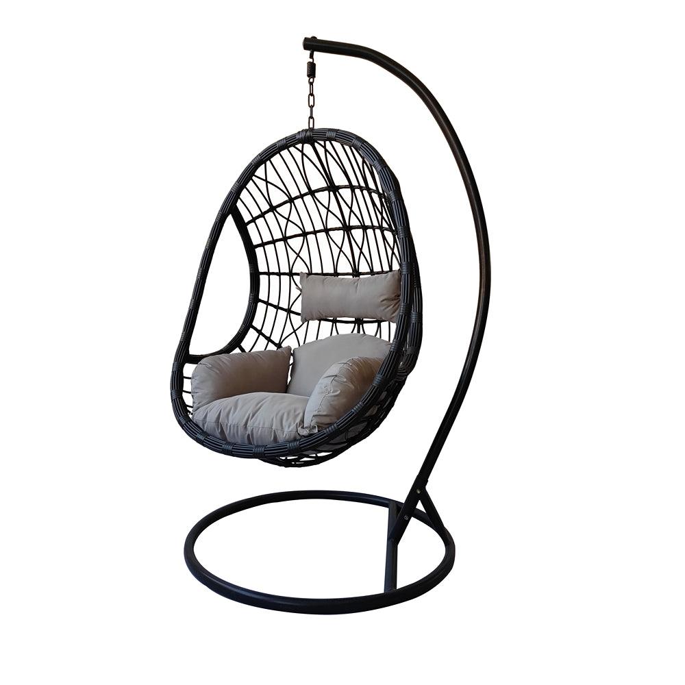 Lifestyle Living Bergen Hanging Grey Rattan Egg Chair - Choice Stores