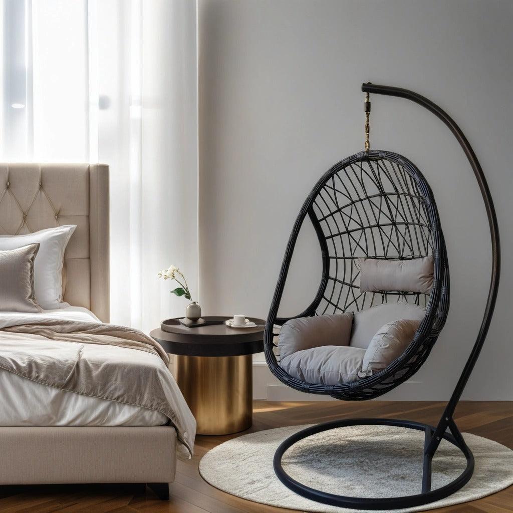 Lifestyle Living Bergen Hanging Grey Rattan Egg Chair - Choice Stores