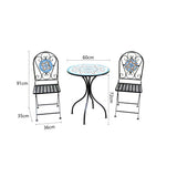 Lifestyle Living Blue & Brown Mosaic Bistro Set | 3 Piece Set - Choice Stores