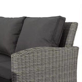 Lifestyle Living Glossa 6 Seater Grey Rattan Firepit Sofa Set - Choice Stores