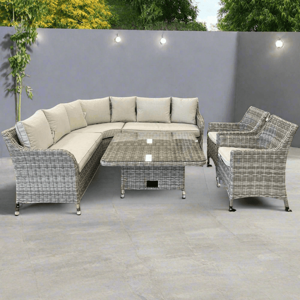 Lifestyle Living Riviera 8 Seater Grey Rattan Sofa Set - Choice Stores