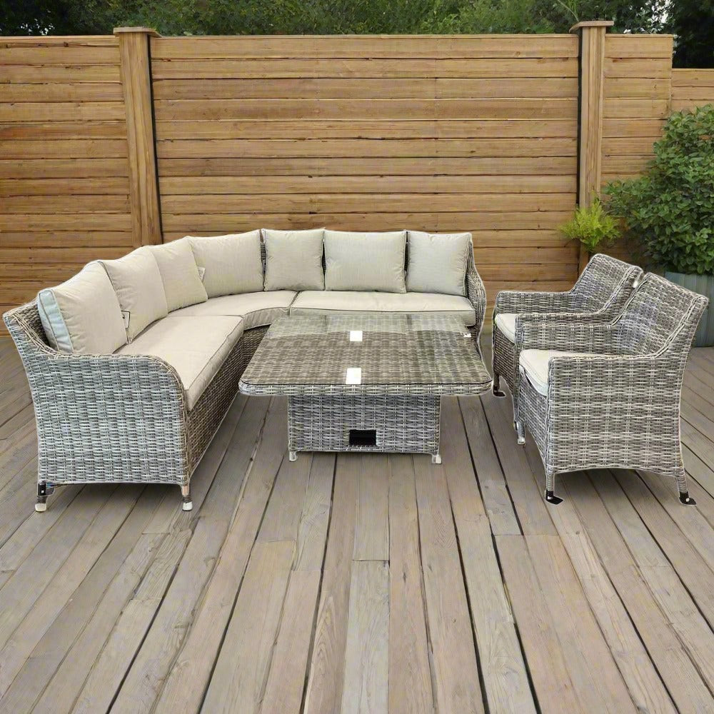 Lifestyle Living Riviera 8 Seater Grey Rattan Sofa Set - Choice Stores