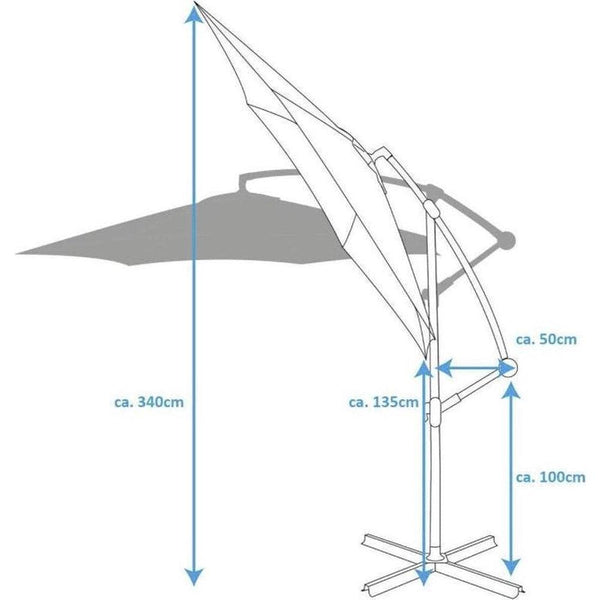 Lifetime Garden Grey Floating Parasol | 3m - Choice Stores