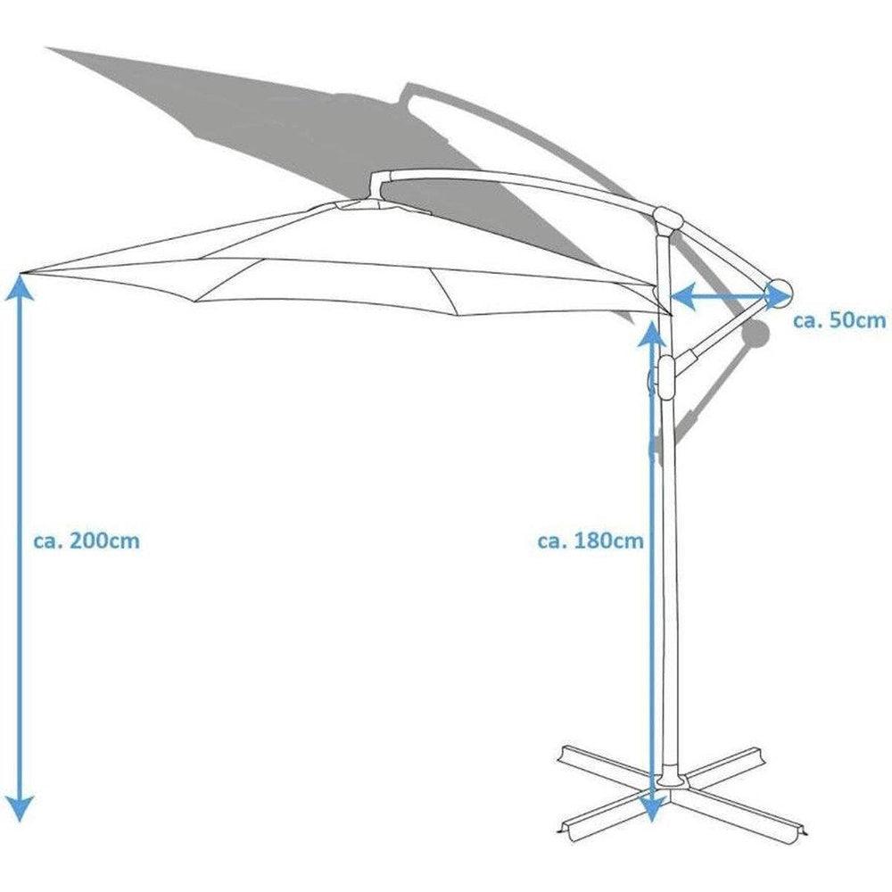 Lifetime Garden Grey Floating Parasol | 3m - Choice Stores