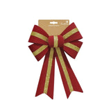 Luxurious Red & Gold Velvet Flocked Bow | 30cm - Choice Stores